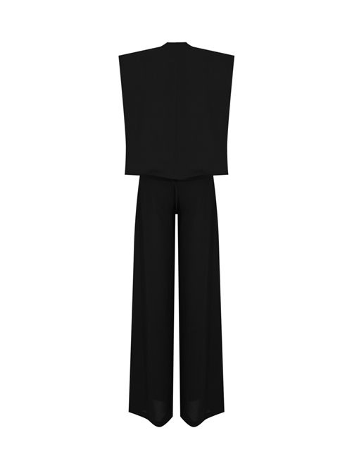 Completo Meli 66692 in crepe con applicazione fiocco in strass TARIK EDIZ | 66692BLACK